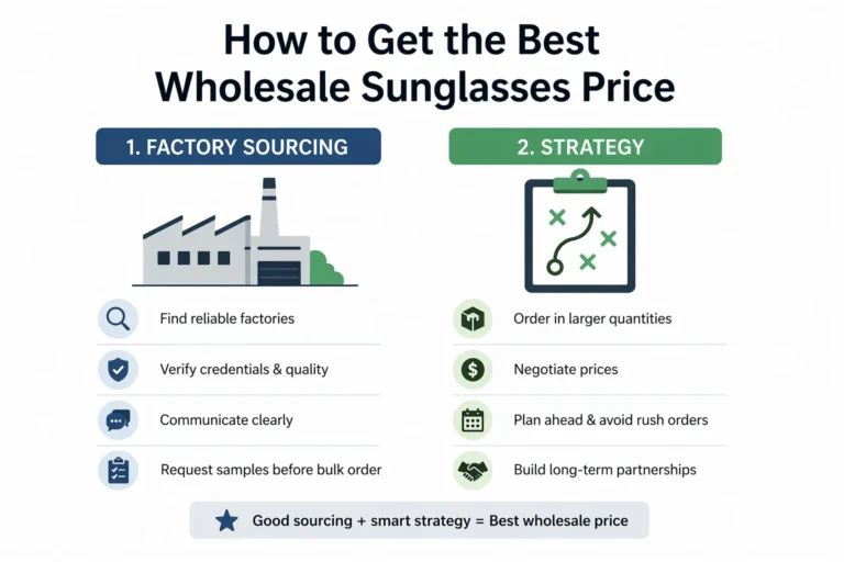 how to get best wholesale sunglasses price factory sourcing strategy