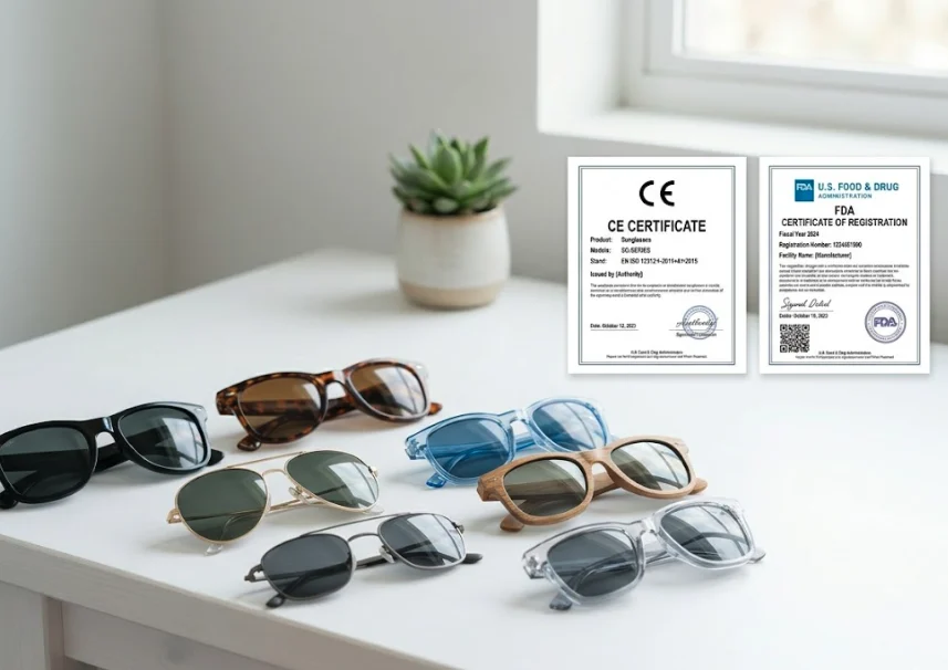 china sunglasses qc inspection certification ce fda compliance factory testing