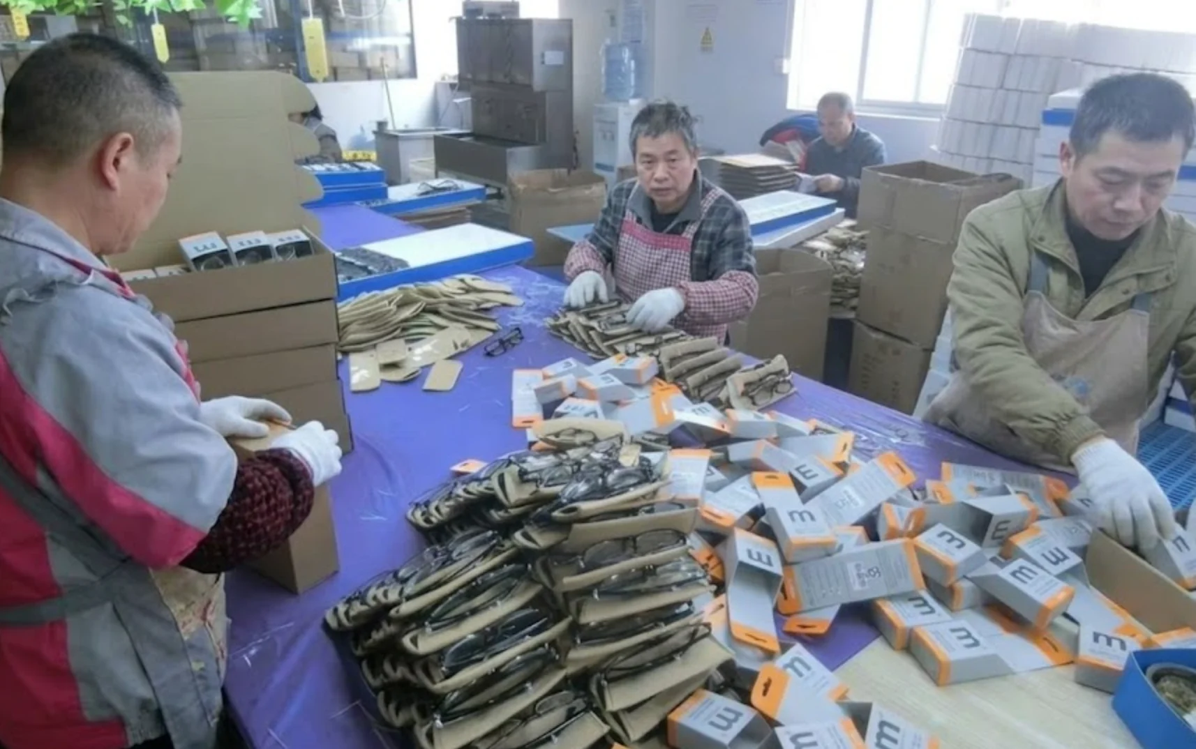 packing qc eyewear carton strength barcode check polybag inspection