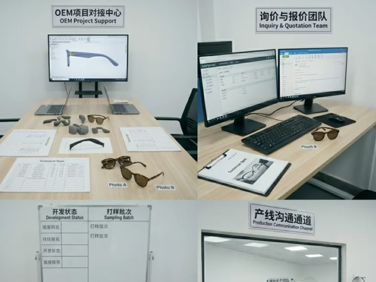 contact sunglasses manufacturer oem inquiry team support factory communication