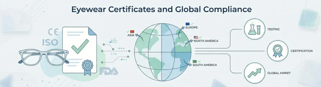eyewear certificates global compliance ce fda ansi testing sunglasses standards