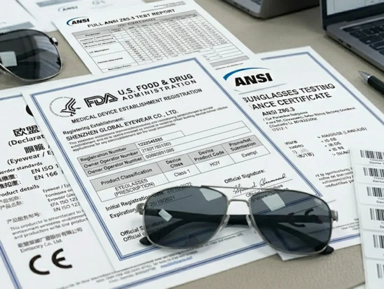fda eyewear registration manufacturer listing drop ball test compliance usa