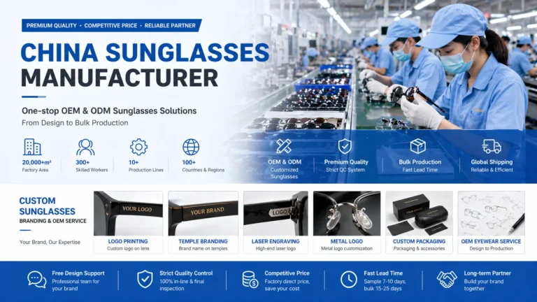 custom sunglasses logo printing temple branding oem eyewear service
