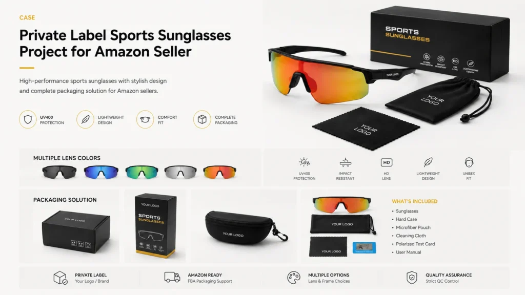 Amazon Sports Sunglasses Private Label from China manufacturer