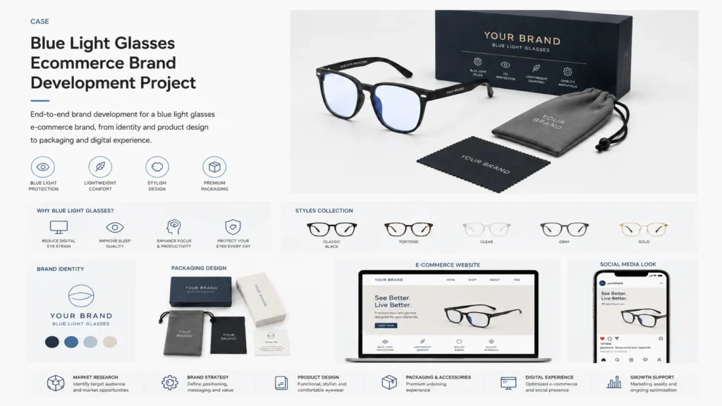 Blue Light Glasses E-commerce Brand case