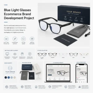 Blue light glasses ecommerce brand development project