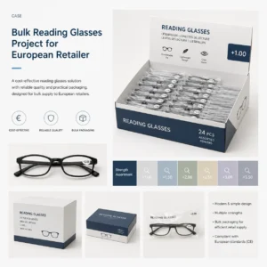 Bulk reading glasses project for European retailer