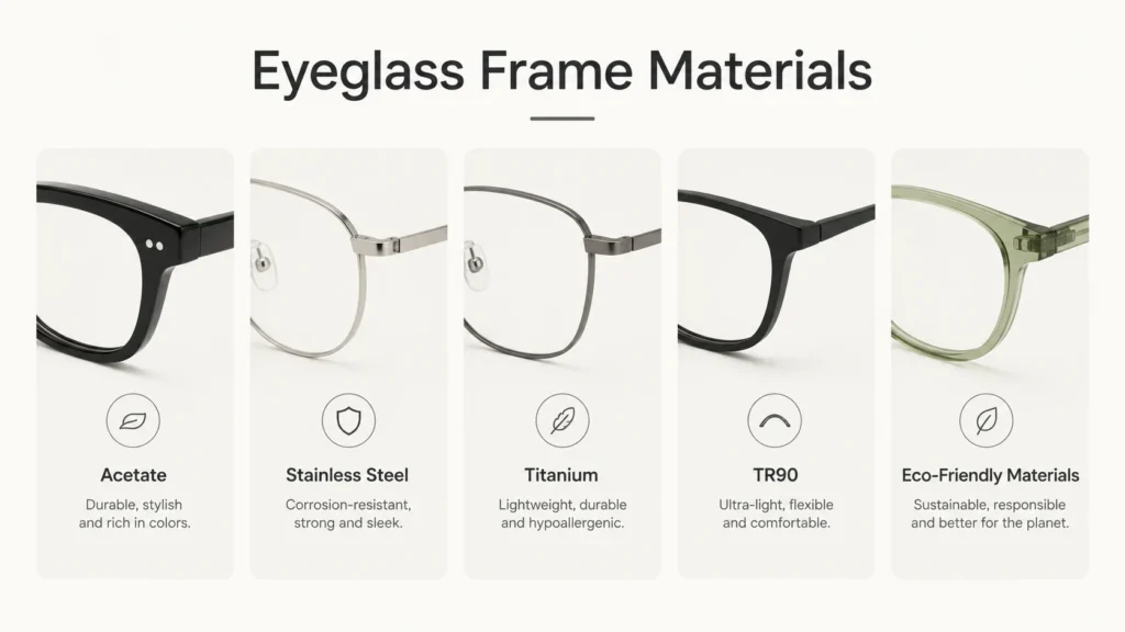 Eyeglass Frame Materials from optical frame manufacturer