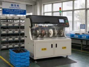 Eyewear frame polishing machine in factory