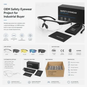 OEM safety eyewear project for industrial buyer