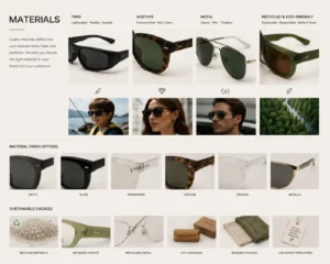 Customize sunglasses Materials