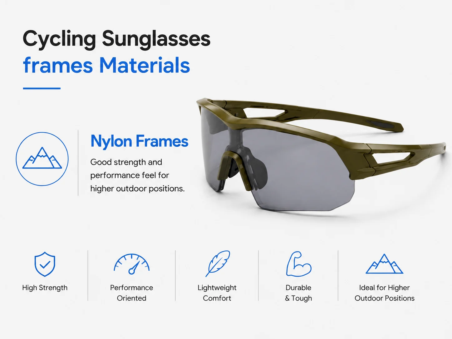 Cycling Sunglasses frames Materials nylon frames
