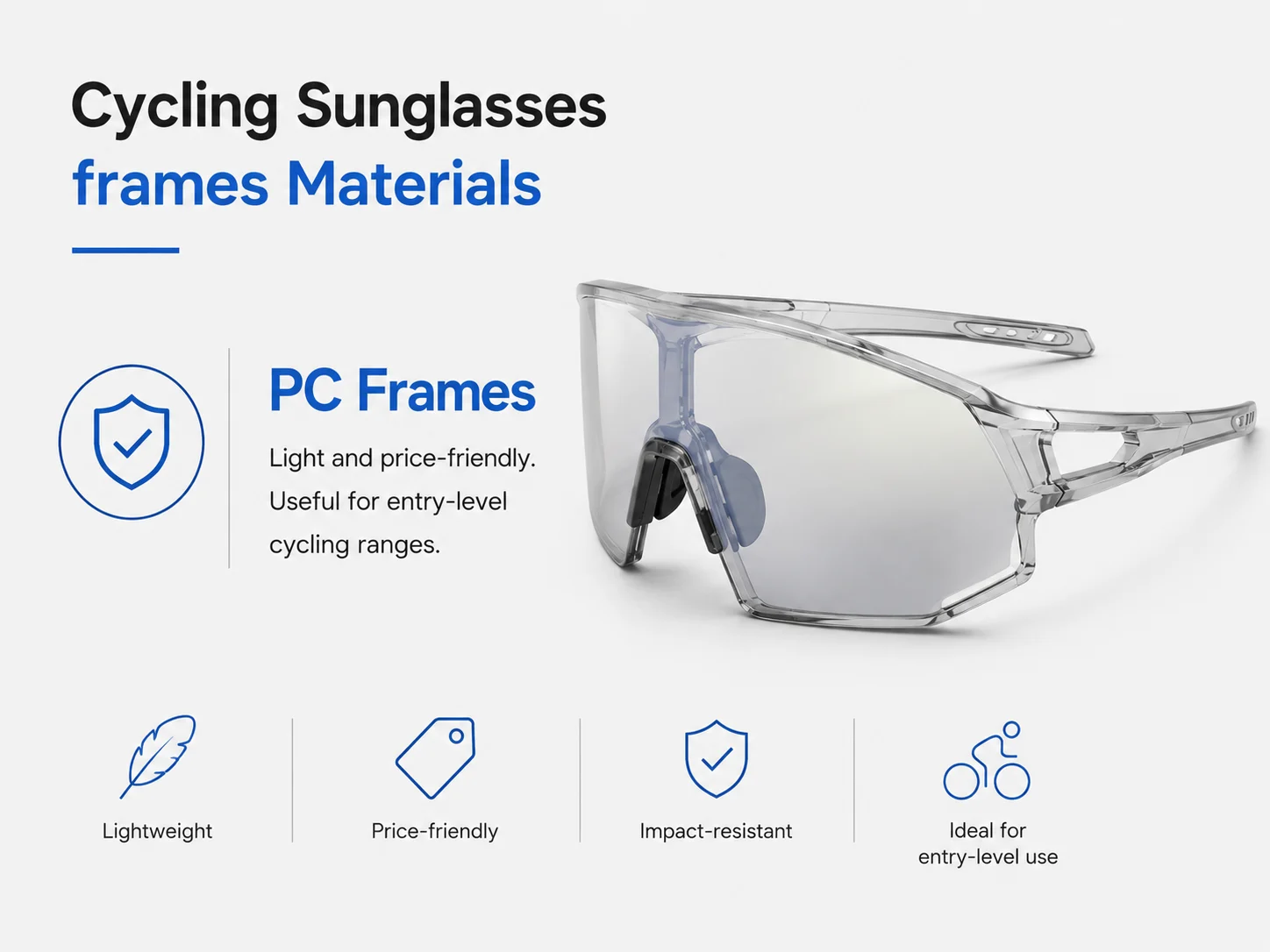 Cycling Sunglasses frames Materials pc frames