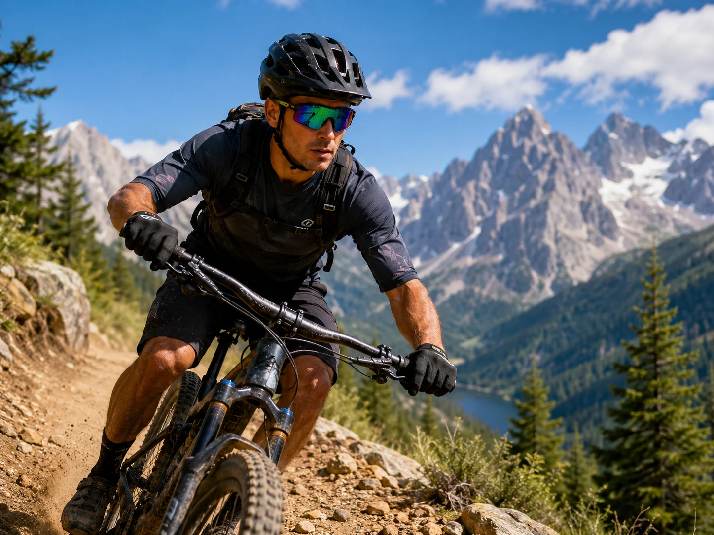 Mountain Biking with Cycling sunglasses