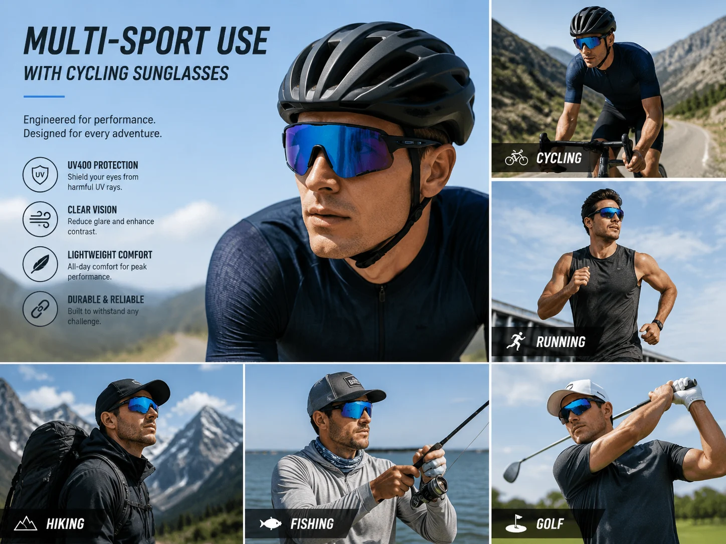 Multi-Sport Use with Cycling sunglasses