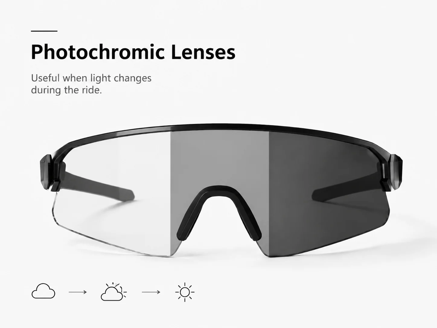 Photochromic Lenses of Cycling sunglasses