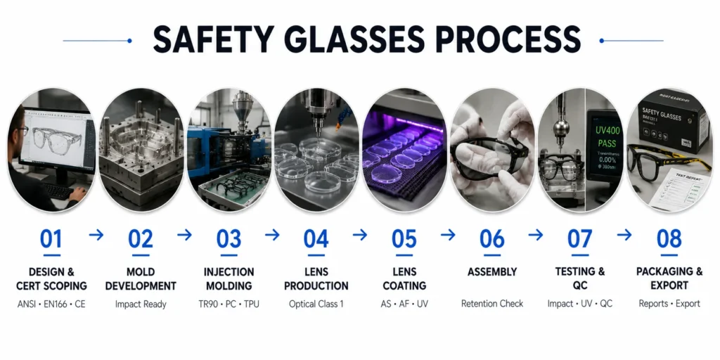 Safety Glasses Manufacturing Process