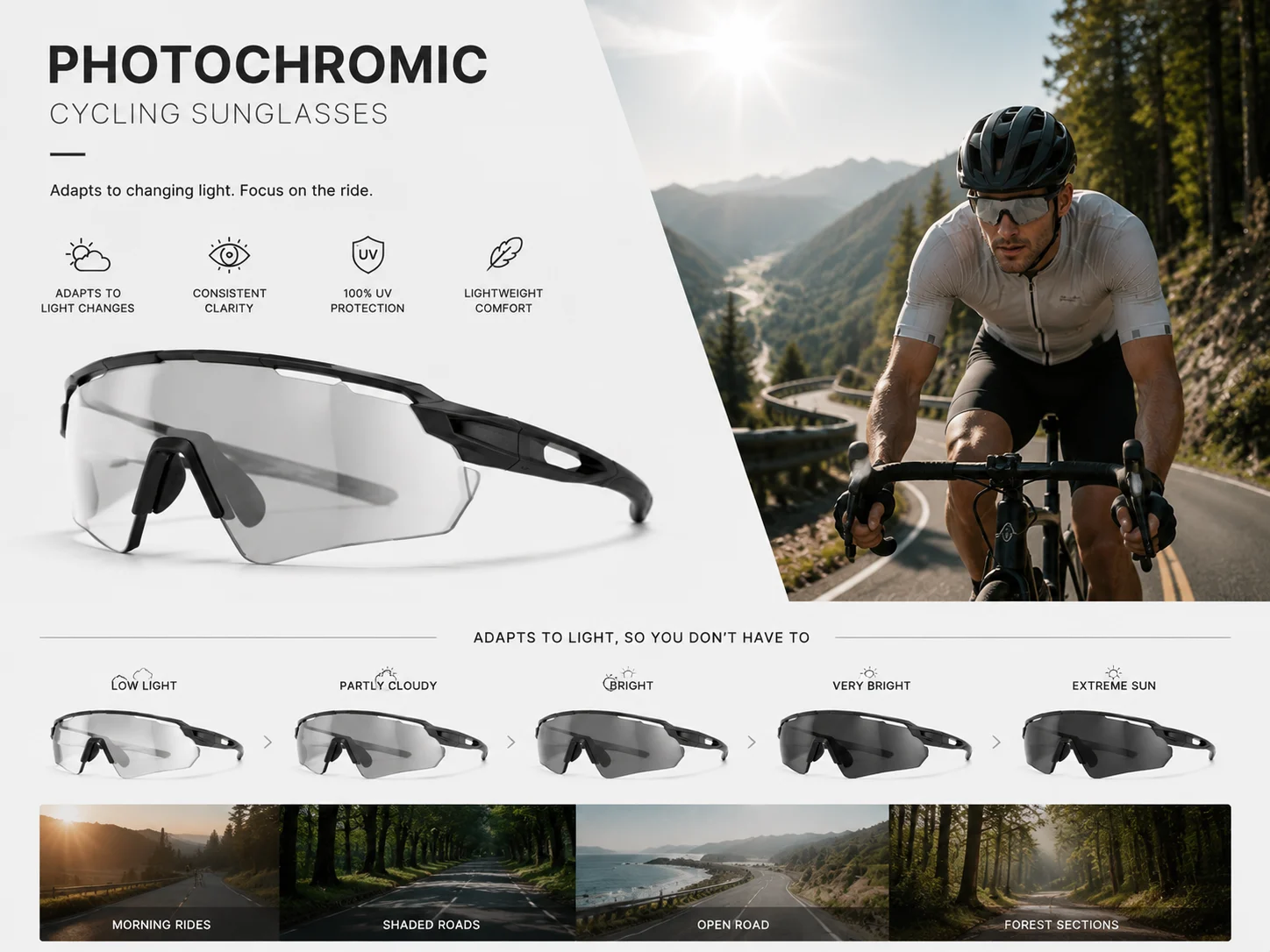 customize Photochromic Cycling Sunglasses