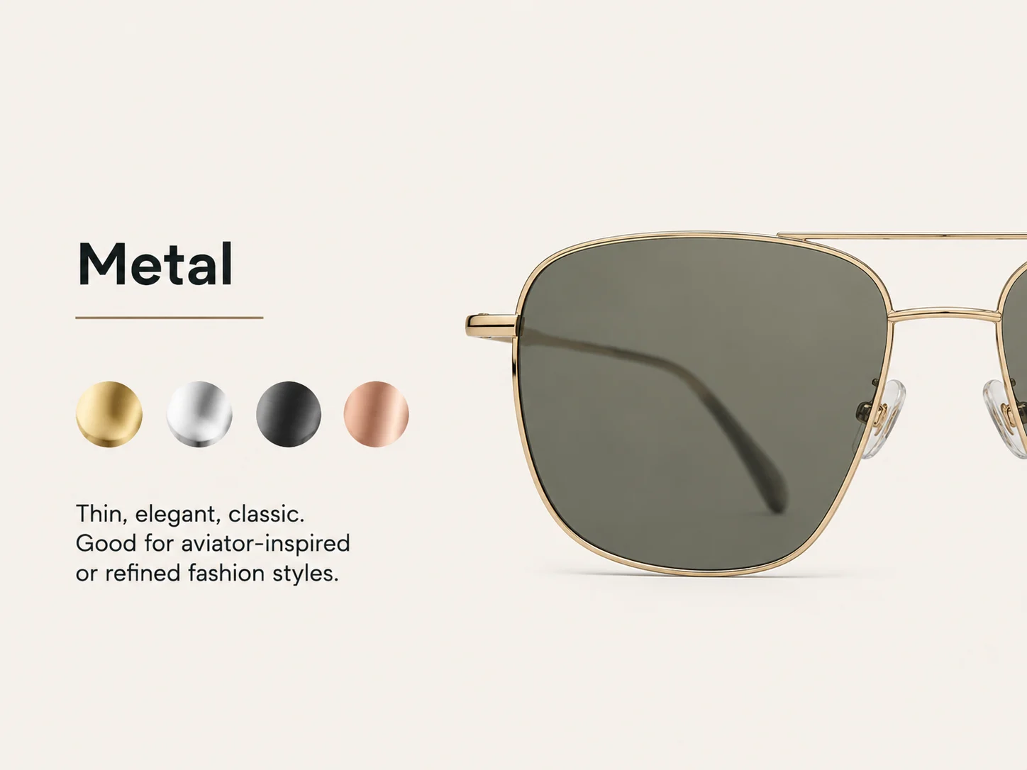 metal of fashion sunglasses