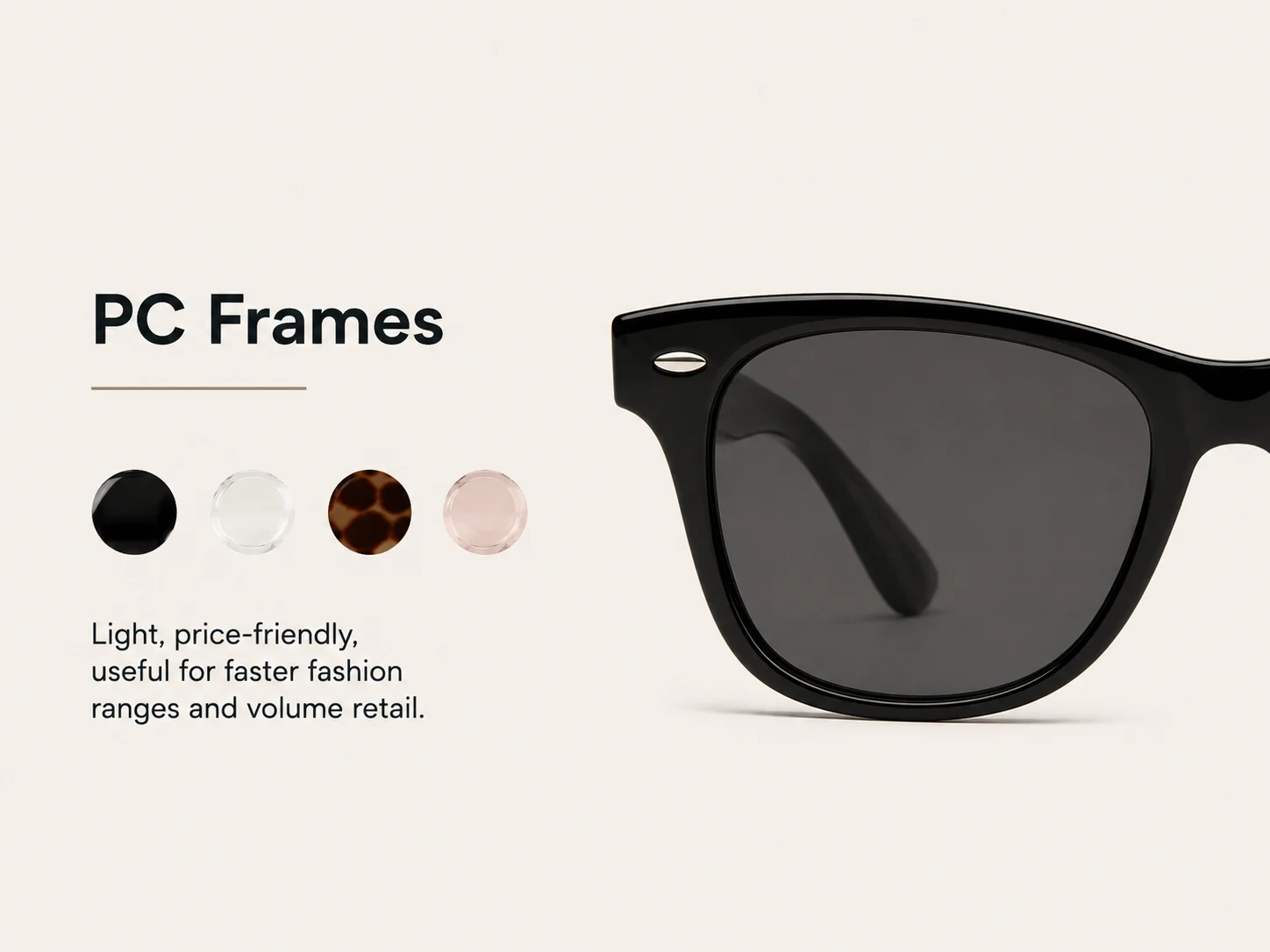 pc frames of fashion sunglasses